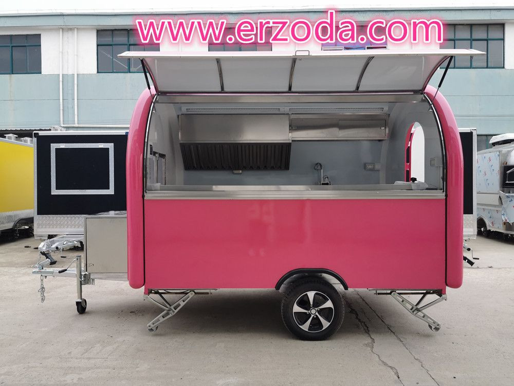 erzoda Can be customized Food Trailer Mobile Food Cart Food Truck coffee cart hot dog cart for sale