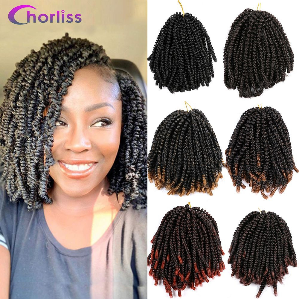 Spring Twist Crochet Hair For Braids Passion Twist Curl Synthetic Braiding Hair Extensions Bomb Twist Hair Bulk 30roots