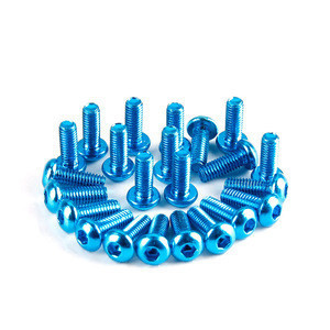 Hot Sales M3 M4 M5 anodized 7075 aluminum screws with round hex head screws